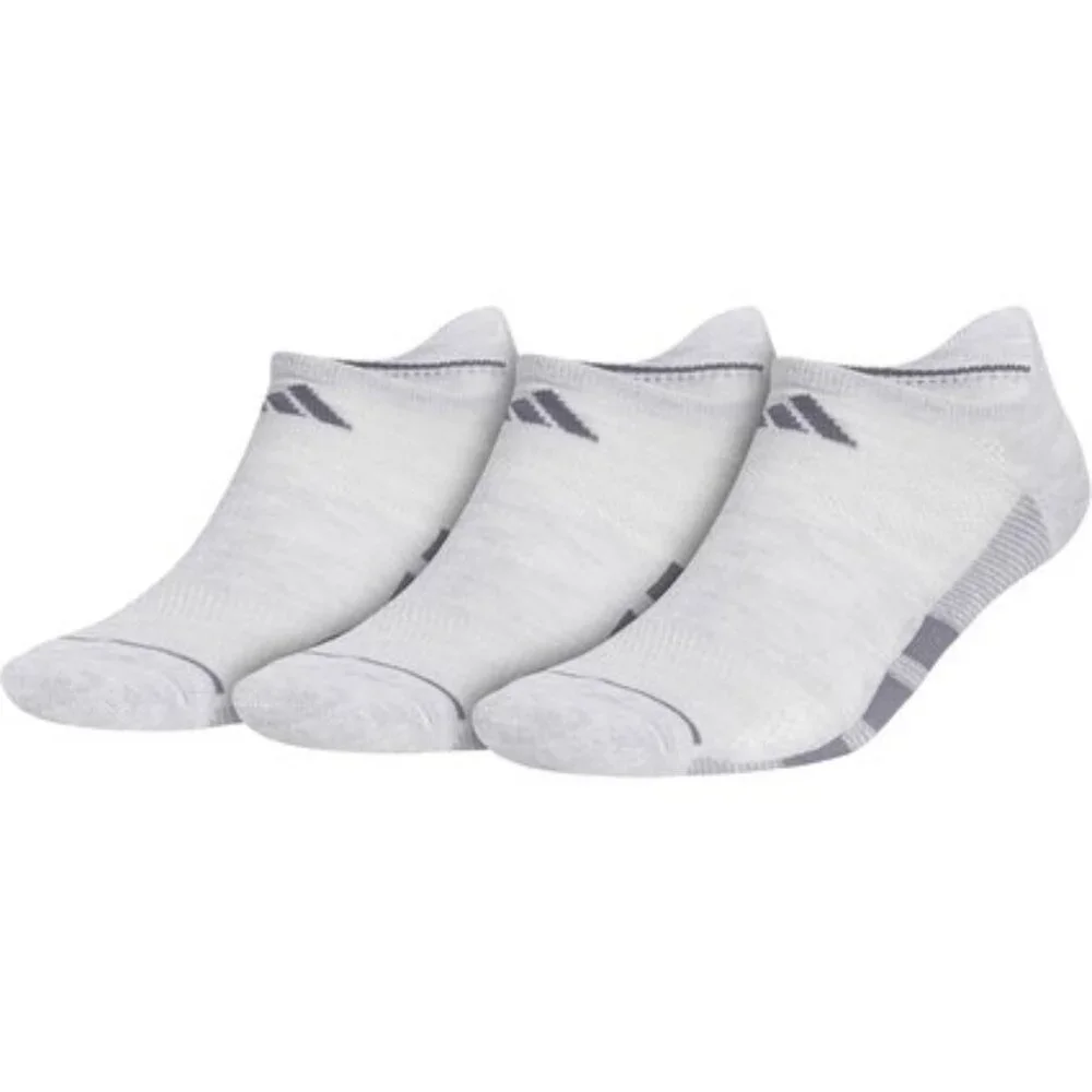 Adidas AllDay No Show Socks 3-Pair Gray/White Sz 12–16 NWT Stocking Stuffer